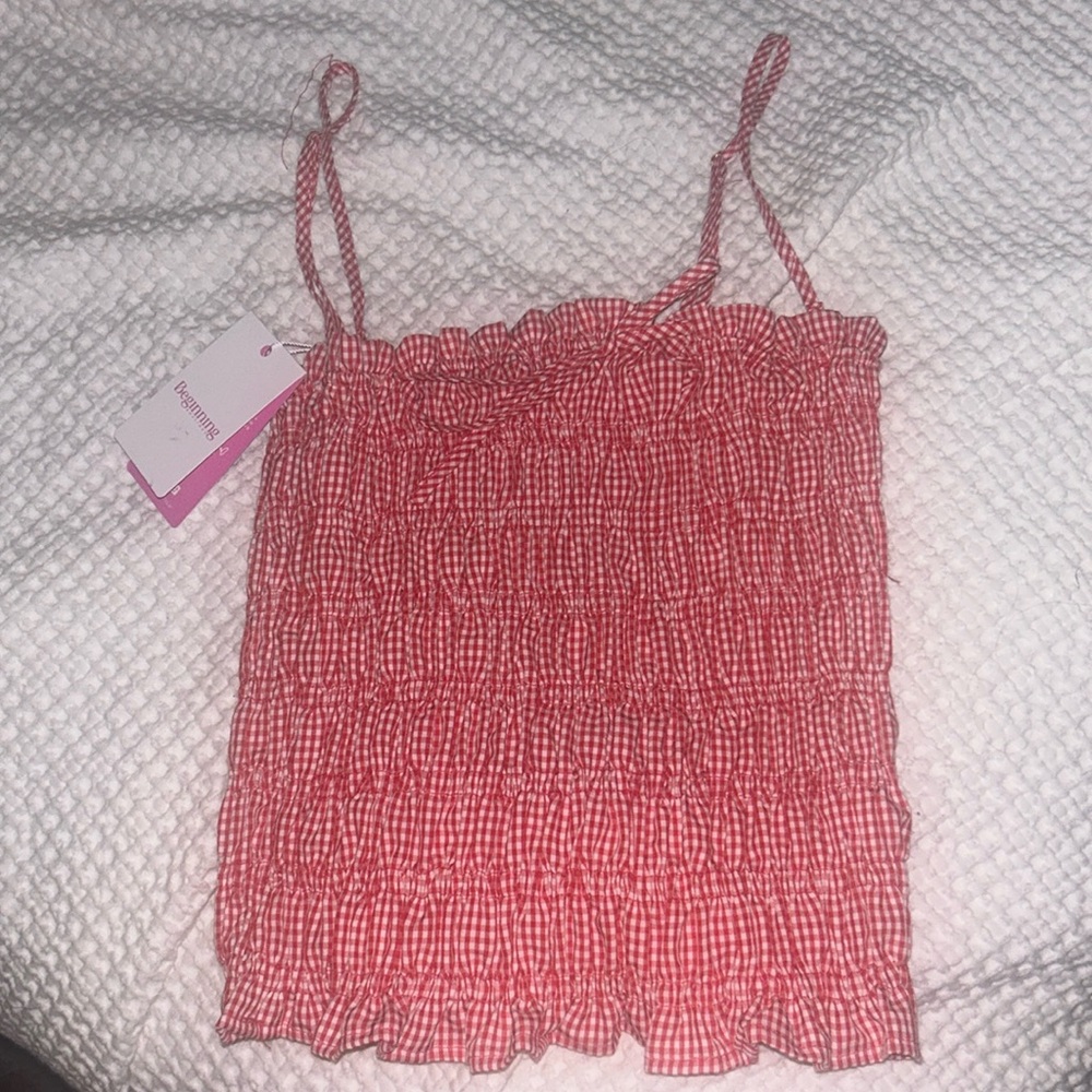 Red Gingham top with bow